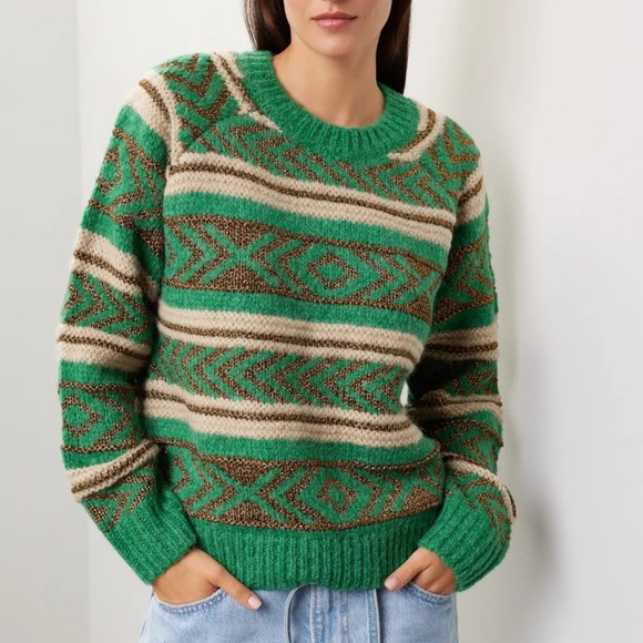 Scotch & Soda Metallic Fair Isle Sweater Wool Alpaca Blend - Picture 1 of 5